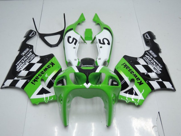 Cheap 1996-2003 Green Black and White Kawasaki ZX7R Motor Fairings UK Cheap 1996-2003 Green Black and White Kawasaki ZX7R Motor Fairings UK