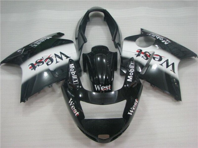 Cheap 1996-2007 Black White West Honda CBR1100XX Motorcycle Fairing Kit UK