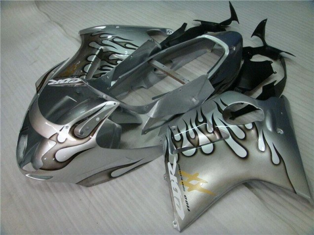 Cheap 1996-2007 Flame Silver Grey Honda CBR1100XX Motorcycle Fairings Kits UK Cheap 1996-2007 Flame Silver Grey Honda CBR1100XX Motorcycle Fairings Kits UK