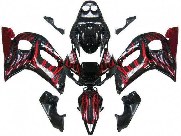 Cheap 1998-2002 Black Red Flame Yamaha YZF R6 Replacement Fairings UK Cheap 1998-2002 Black Red Flame Yamaha YZF R6 Replacement Fairings UK