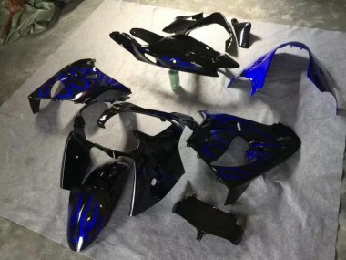 Cheap 2000-2001 Glossy Black Blue Flame Kawasaki ZX9R Moto Fairings UK