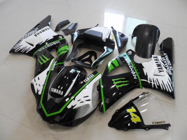 Cheap 2000-2001 Black White Green Monster Yamaha YZF R1 Bike Fairings UK Cheap 2000-2001 Black White Green Monster Yamaha YZF R1 Bike Fairings UK