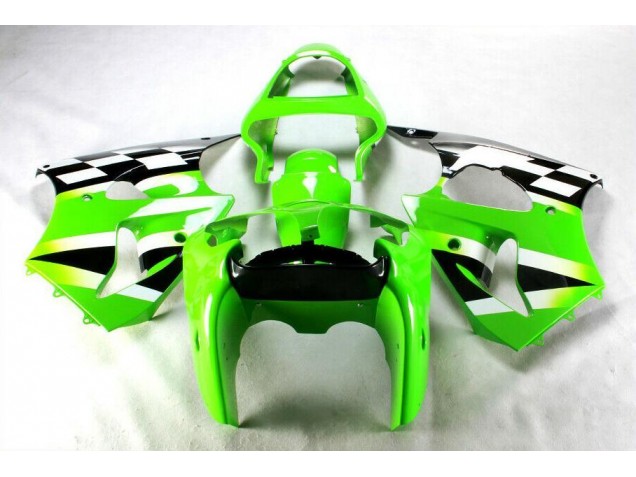 Cheap 2000-2002 Green Black White Kawasaki ZX6R Bike Fairings UK Cheap 2000-2002 Green Black White Kawasaki ZX6R Bike Fairings UK