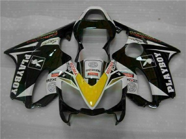Cheap 2001-2003 Yellow Silver Black Playboy Honda CBR600 F4i Motorcycle Fairing Kit UK