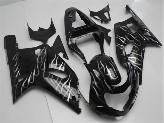 Cheap 2001-2003 Black White Flame Suzuki GSXR 600/750 Motorcycle Fairing Kits UK Cheap 2001-2003 Black White Flame Suzuki GSXR 600/750 Motorcycle Fairing Kits UK