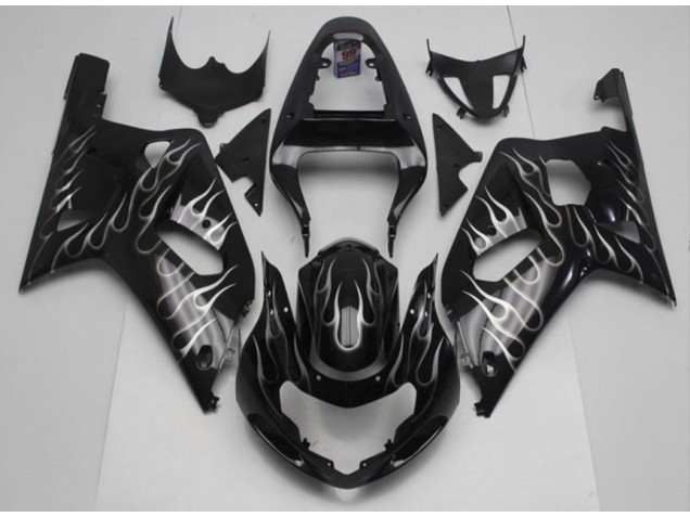Cheap 2001-2003 Black White Flame Suzuki GSXR 600/750 Motorcycle Fairing Kits UK Cheap 2001-2003 Black White Flame Suzuki GSXR 600/750 Motorcycle Fairing Kits UK
