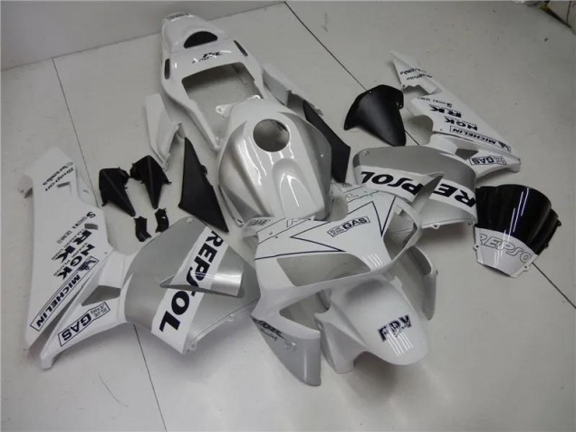 Cheap 2003-2004 Silver White Black Repsol Honda CBR600RR Motorcycle Fairings Kit UK Cheap 2003-2004 Silver White Black Repsol Honda CBR600RR Motorcycle Fairings Kit UK