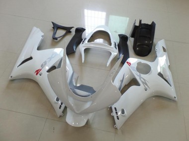 Cheap 2003-2004 White with Silver Decals Kawasaki ZX6R Motorcycle Fairings UK