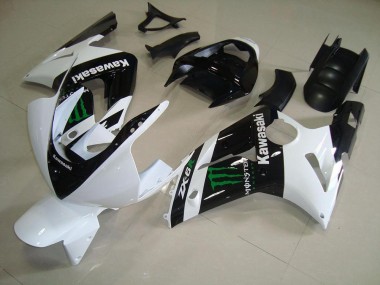 Cheap 2003-2004 White Monster Kawasaki ZX6R Bike Fairings UK