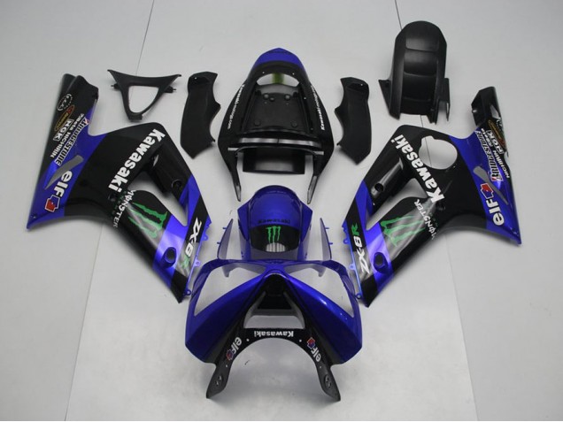 Cheap 2003-2004 Blue Monster Kawasaki ZX6R Motorbike Fairing UK Cheap 2003-2004 Blue Monster Kawasaki ZX6R Motorbike Fairing UK