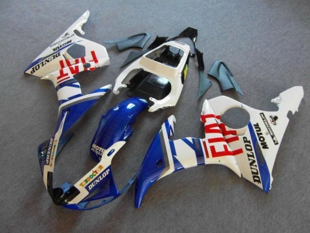 Cheap 2003-2005 Blue White Fiat Yamaha YZF R6 Motor Bike Fairings UK Cheap 2003-2005 Blue White Fiat Yamaha YZF R6 Motor Bike Fairings UK