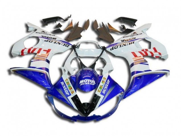 Cheap 2003-2005 White Blue Fiat Motul Dunlop Yamaha YZF R6 Bike Fairings UK Cheap 2003-2005 White Blue Fiat Motul Dunlop Yamaha YZF R6 Bike Fairings UK