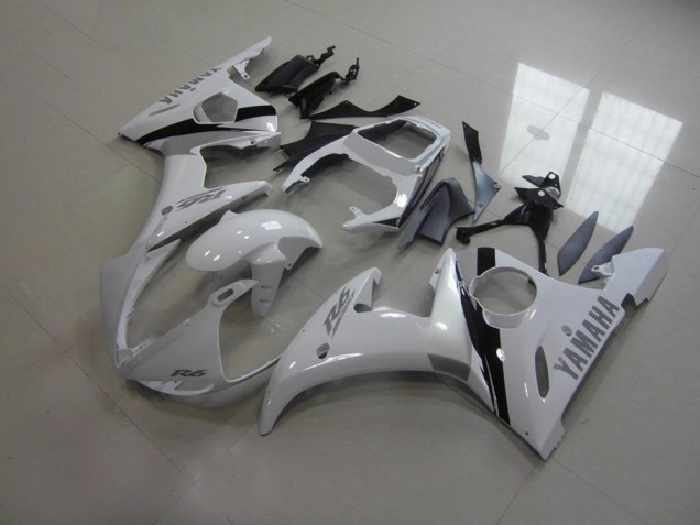Cheap 2003-2005 White and Grey Decals Yamaha YZF R6 Bike Fairing Kit UK Cheap 2003-2005 White and Grey Decals Yamaha YZF R6 Bike Fairing Kit UK