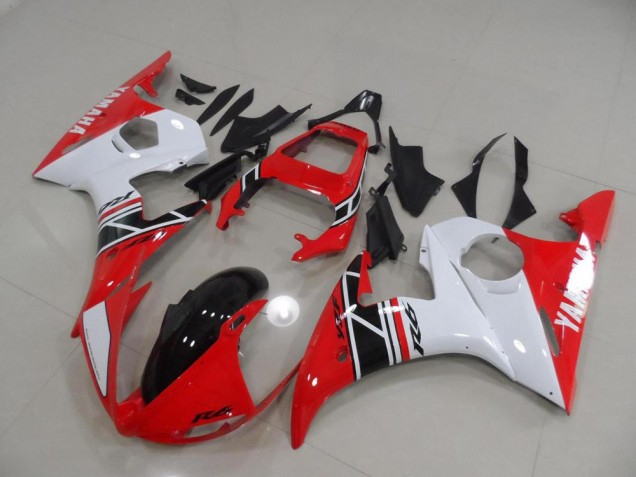 Cheap 2003-2005 Red and White and Black Yamaha YZF R6 Motorcycle Fairings Kits UK