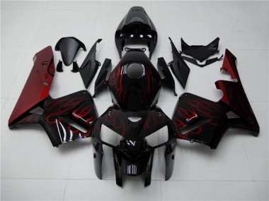 Cheap 2005-2006 Red Flame Black Honda CBR600RR Bike Fairings UK