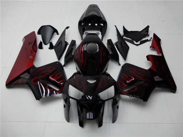 Cheap 2005-2006 Red Flame Black Honda CBR600RR Bike Fairings UK Cheap 2005-2006 Red Flame Black Honda CBR600RR Bike Fairings UK