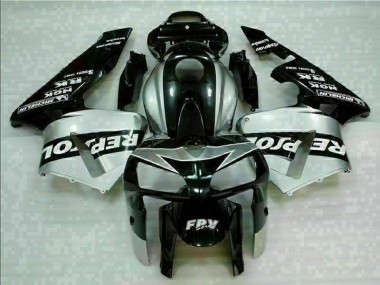 Cheap 2005-2006 Black Silver Repsol Honda CBR600RR Motorcycle Fairings Kit UK