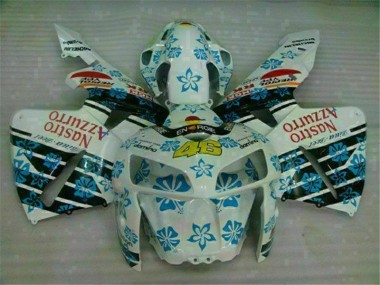 Cheap 2005-2006 White Blue Nastro Azzurro 46 Honda CBR600RR Motorcycle Fairing UK