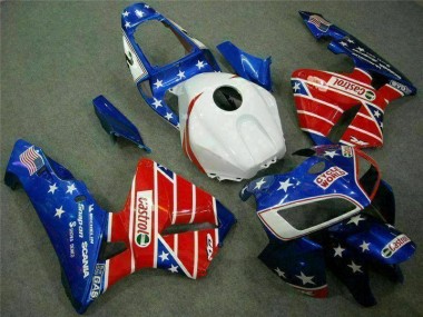 Cheap 2005-2006 Blue Red Cycle World Castrol Honda CBR600RR Motorcycle Fairings Kit UK