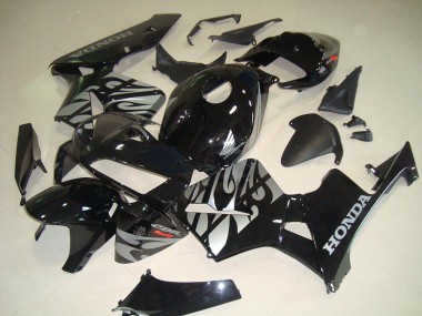 Cheap 2005-2006 Black White Flame Honda CBR600RR Bike Fairing UK