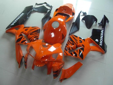 Cheap 2005-2006 Orange Black Flame Honda CBR600RR Replacement Motorcycle Fairings UK