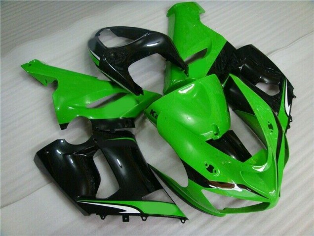 Cheap 2005-2006 Green White Black Kawasaki ZX6R Motorcyle Fairings UK