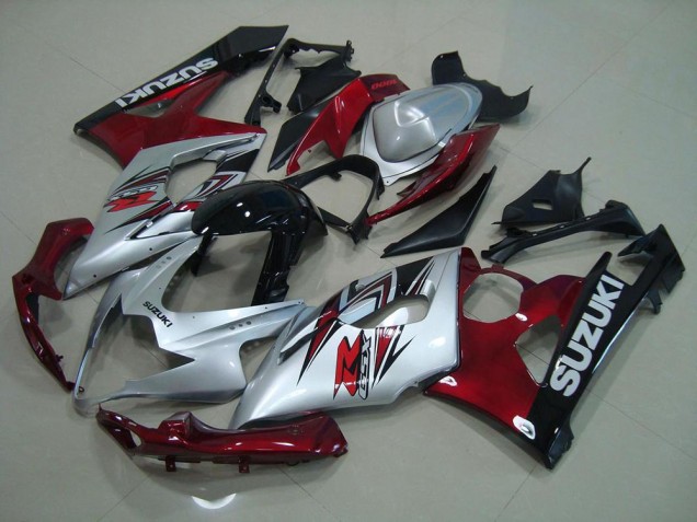 Cheap 2005-2006 Silver Red Suzuki GSXR 1000 Bike Fairings UK