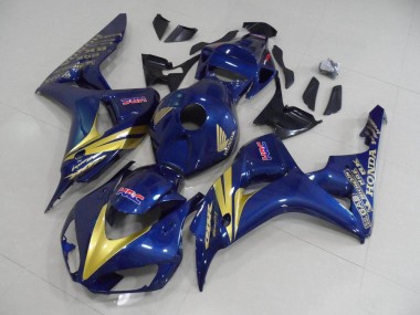 Cheap 2006-2007 Dark Blue with Gold Stripe Honda CBR1000RR Motorcycle Fairing Kits UK