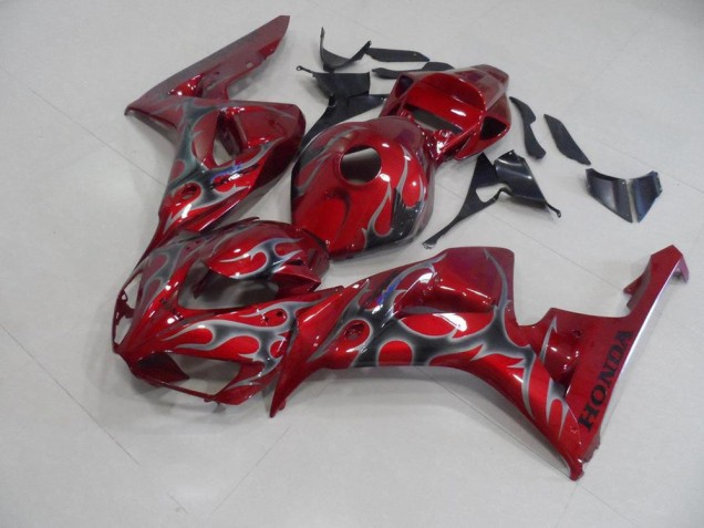 Cheap 2006-2007 Red Silver Flame Honda CBR1000RR Motorcycle Fairings Kits UK Cheap 2006-2007 Red Silver Flame Honda CBR1000RR Motorcycle Fairings Kits UK