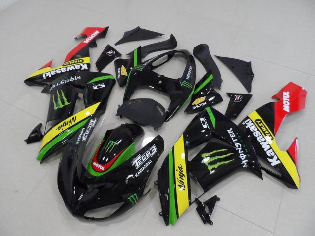 Cheap 2006-2007 Black Yellow Monster Kawasaki ZX10R Motorcycle Replacement Fairings UK Cheap 2006-2007 Black Yellow Monster Kawasaki ZX10R Motorcycle Replacement Fairings UK