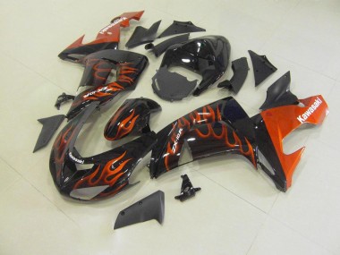 Cheap 2006-2007 Orange Flame Kawasaki ZX10R Motorcyle Fairings UK