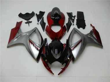 Cheap 2006-2007 Red Silver Suzuki GSXR 600/750 Bike Fairing Kit UK