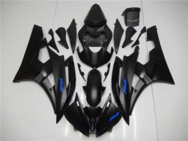 Cheap 2006-2007 Black Blue Yamaha YZF R6 Bike Fairing Kit UK