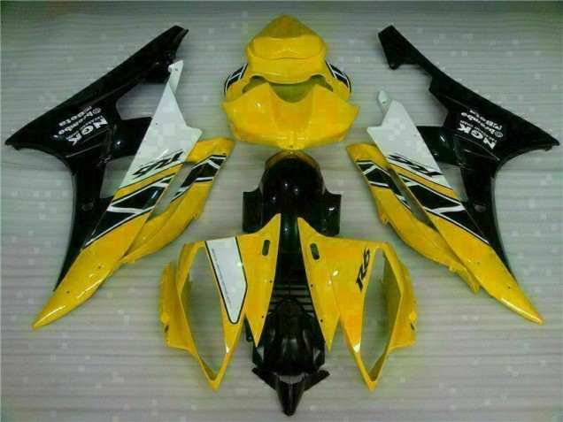 Cheap 2006-2007 Yellow Black Yamaha YZF R6 Motorbike Fairing UK