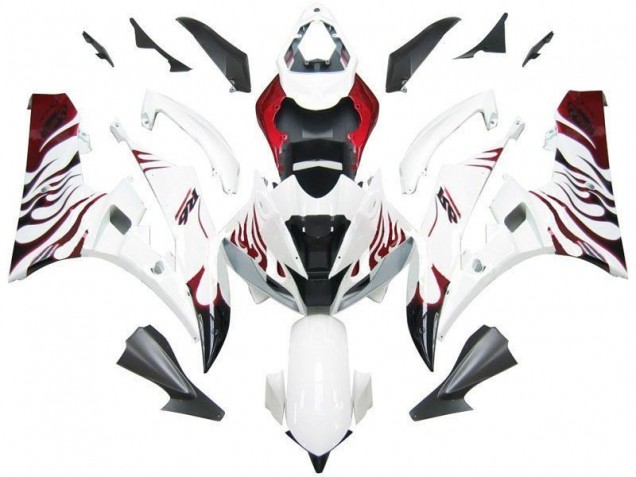 Cheap 2006-2007 White Red Flame Yamaha YZF R6 Motorcycle Fairing UK Cheap 2006-2007 White Red Flame Yamaha YZF R6 Motorcycle Fairing UK