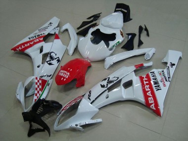 Cheap 2006-2007 White Red Abarth Yamaha YZF R6 Motorcycle Fairings UK