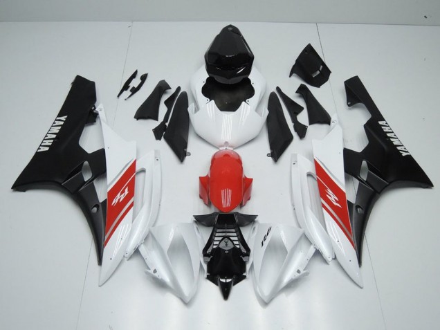 Cheap 2006-2007 White Red and Matte Black Yamaha YZF R6 Motorbike Fairings UK Cheap 2006-2007 White Red and Matte Black Yamaha YZF R6 Motorbike Fairings UK