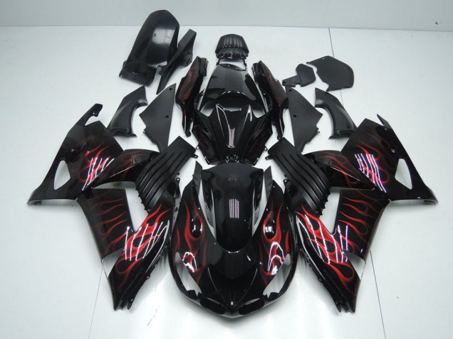 Cheap 2006-2011 Red Flame Kawasaki ZX14R ZZR1400 Motorcycle Bodywork UK Cheap 2006-2011 Red Flame Kawasaki ZX14R ZZR1400 Motorcycle Bodywork UK