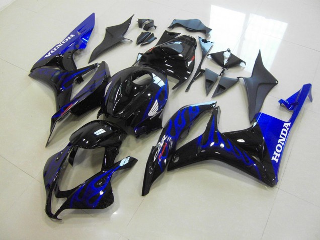 Cheap 2007-2008 Black Blue Flame Honda CBR600RR Motorbike Fairings UK Cheap 2007-2008 Black Blue Flame Honda CBR600RR Motorbike Fairings UK