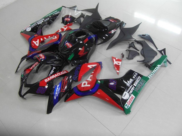 Cheap 2007-2008 Black Red Pata Honda CBR600RR Motorcycle Fairings Kits UK Cheap 2007-2008 Black Red Pata Honda CBR600RR Motorcycle Fairings Kits UK