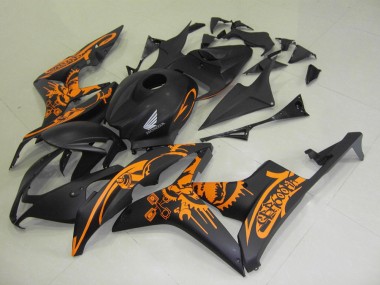 Cheap 2007-2008 Matte Black Orange Sticker Honda CBR600RR Motorbike Fairing UK
