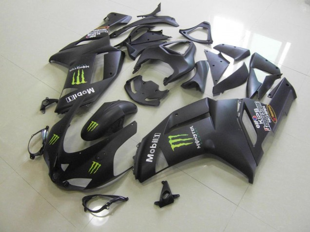 Cheap 2007-2008 Matte Black Monster Kawasaki ZX6R Moto Fairings UK Cheap 2007-2008 Matte Black Monster Kawasaki ZX6R Moto Fairings UK