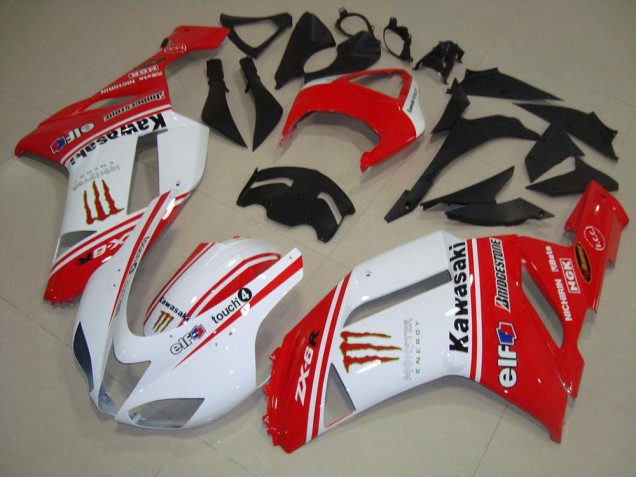 Cheap 2007-2008 Red and White Kawasaki ZX6R Bike Fairing UK Cheap 2007-2008 Red and White Kawasaki ZX6R Bike Fairing UK