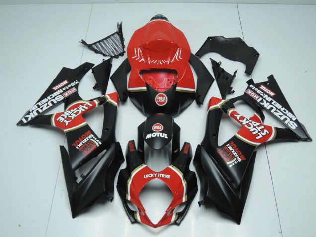 Cheap 2007-2008 Matte Lucky Strike Suzuki GSXR 1000 K7 Motorcycle Bodywork UK Cheap 2007-2008 Matte Lucky Strike Suzuki GSXR 1000 K7 Motorcycle Bodywork UK