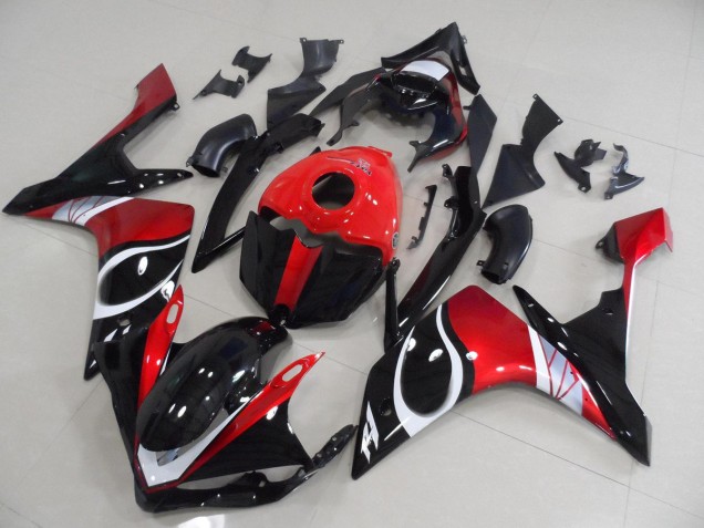 Cheap 2007-2008 Black Red Glossy Yamaha YZF R1 Motorcycle Replacement Fairings UK