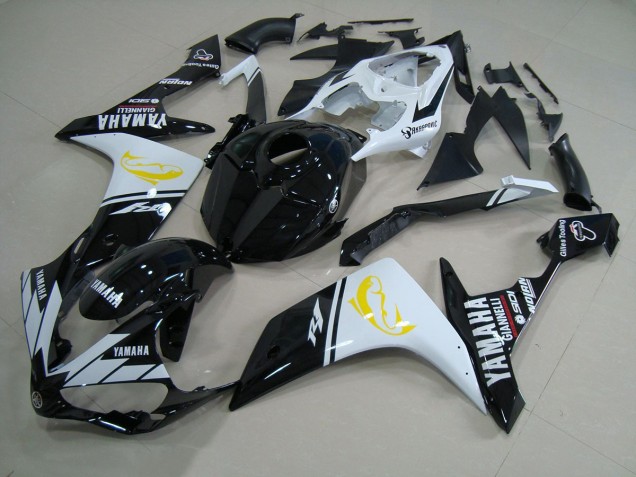 Cheap 2007-2008 Black White Dolphin Yamaha YZF R1 Motorcyle Fairings UK
