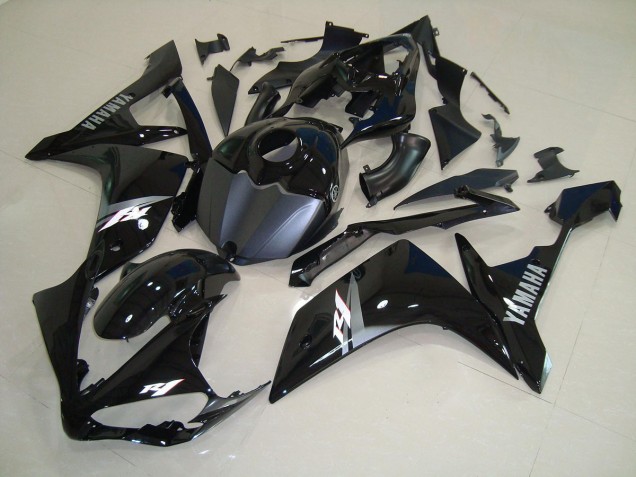 Cheap 2007-2008 Glossy Black White Yamaha YZF R1 Bike Fairings UK