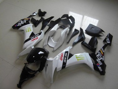Cheap 2008-2010 White Monster Kawasaki ZX10R Bike Fairings UK