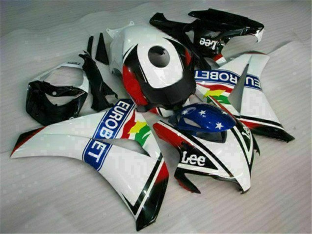 Cheap 2008-2011 White Blue Red Eurobet Lee Honda CBR1000RR Motorcycle Fairing Kit UK Cheap 2008-2011 White Blue Red Eurobet Lee Honda CBR1000RR Motorcycle Fairing Kit UK
