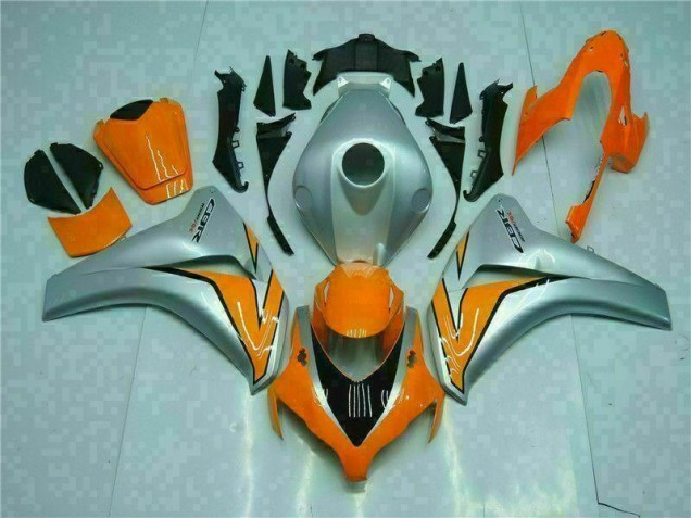 Cheap 2008-2011 Orange Silver Honda CBR1000RR Motorcyle Fairings UK